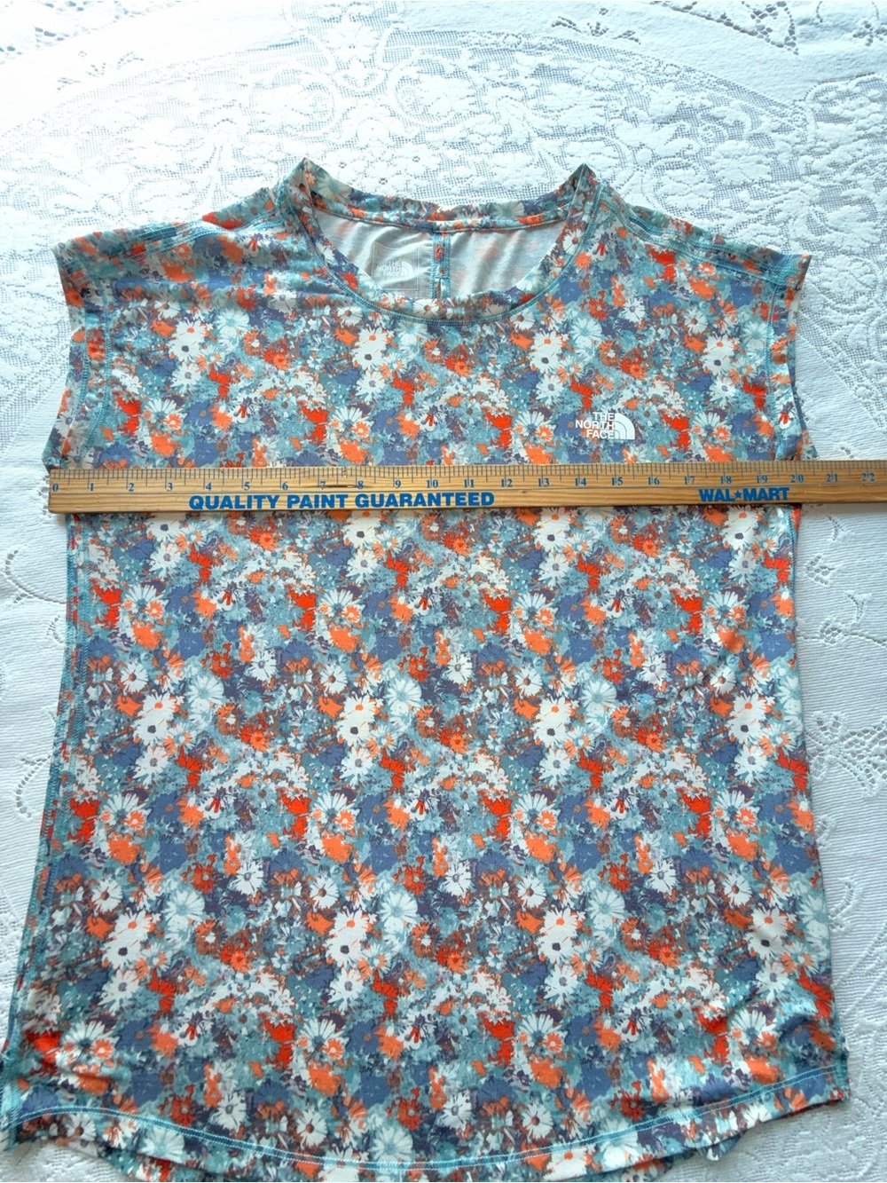 The North Face Women’s Small Floral Cap Sleeve Keyhole Back Active Top - Picture 10 of 13